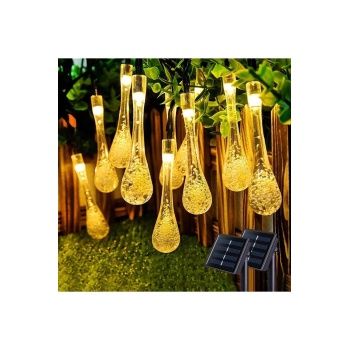 ® Yeni Ürün Solar 5 Metre 20 LED Günışığı Damlacık Işıkları, Güneş Enerjili LED Işıklar Dış Mekan